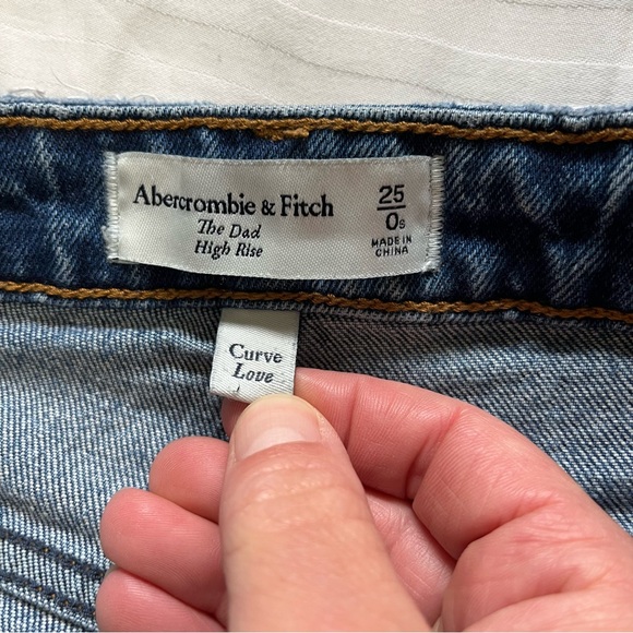 Abercrombie & Fitch Dad High Rise Curve Love Jeans Blue size 25 - Picture 13 of 16